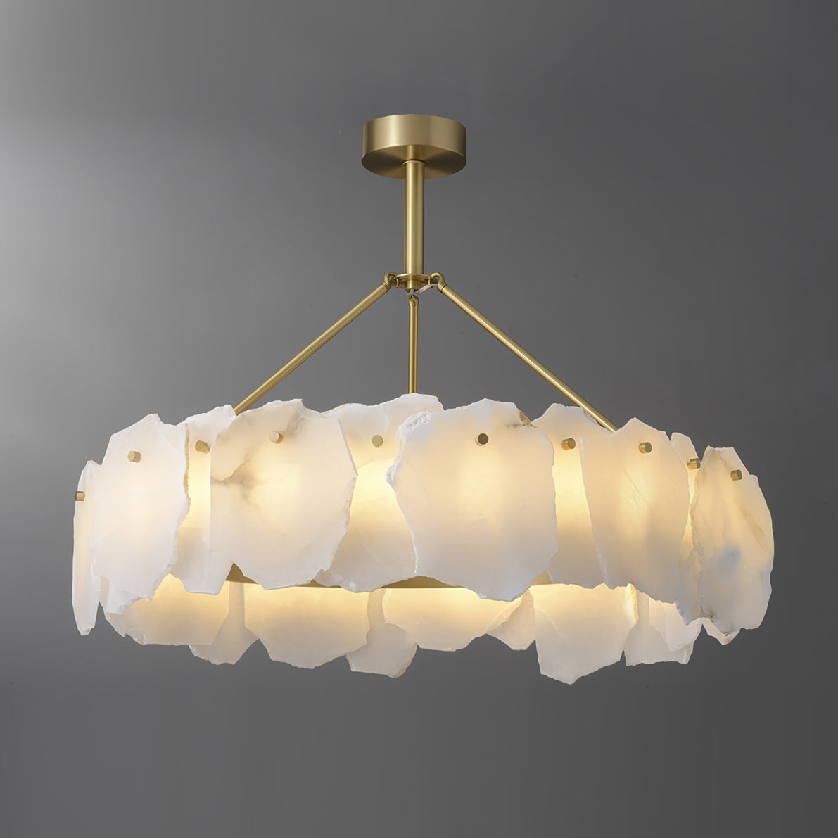 Woldendale Alabaster Chandelier-Moonnatur