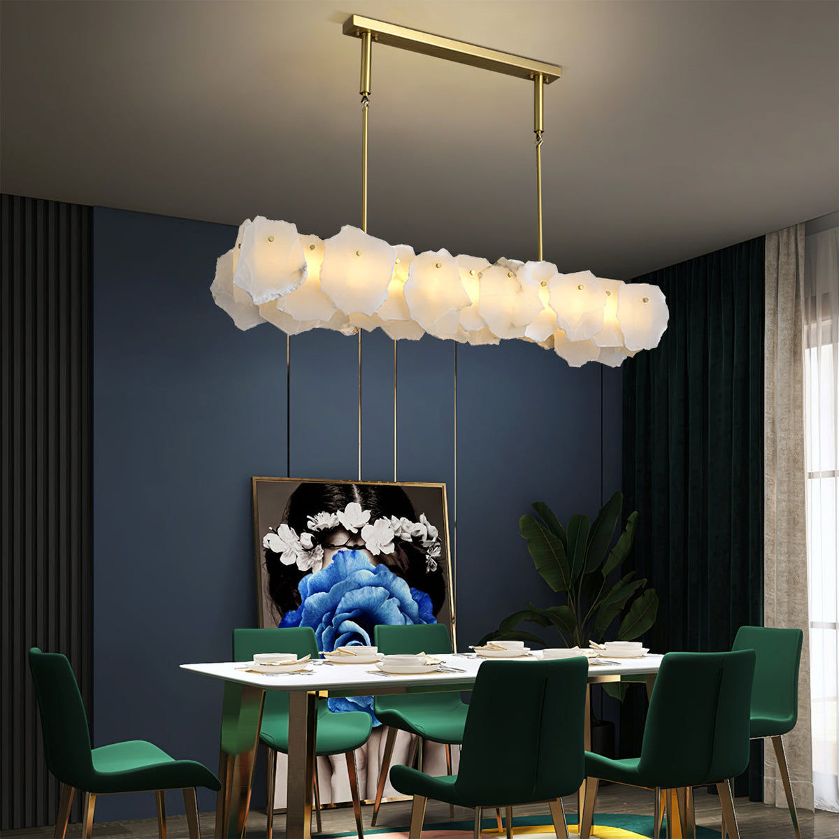 Woldendale Alabaster Chandelier-Moonnatur