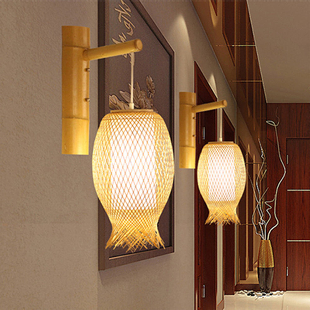 Hatherenna Rattan Wall Light-Moonnatur