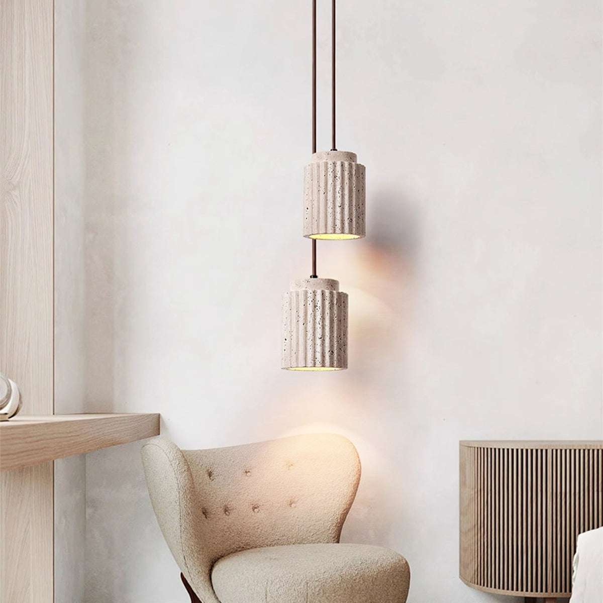 Veyrenmere Travertine Pendant Light-Moonnatur
