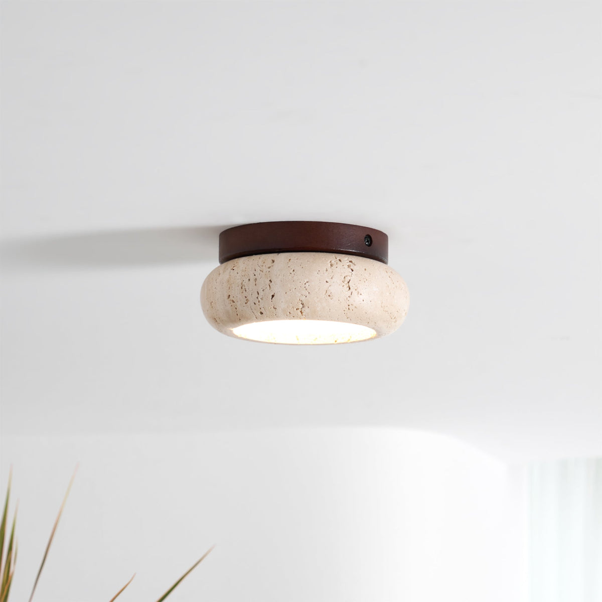 Finverwren Travertine Ceiling Light-Moonnatur