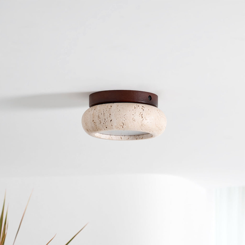 Finverwren Travertine Ceiling Light-Moonnatur