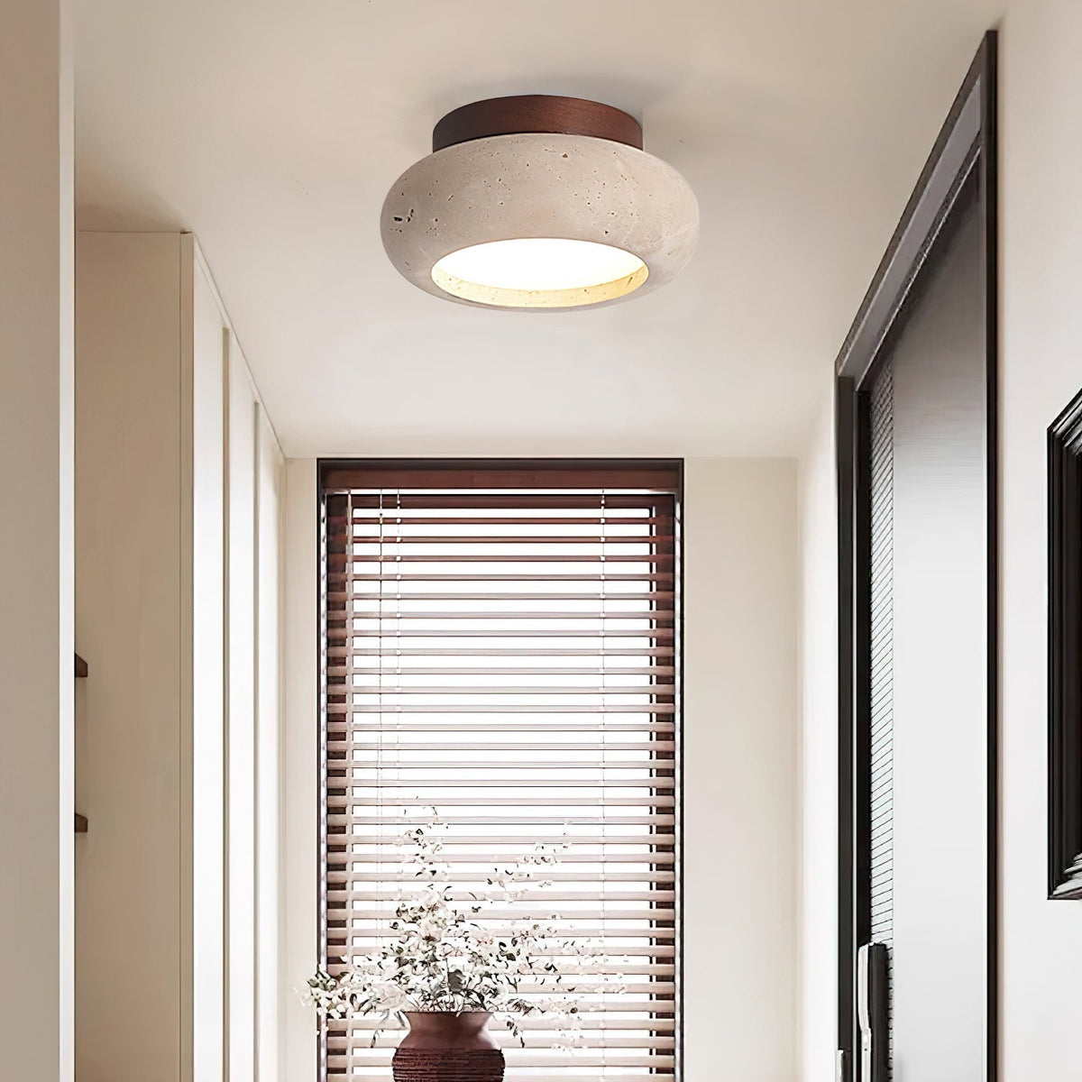 Finverwren Travertine Ceiling Light-Moonnatur
