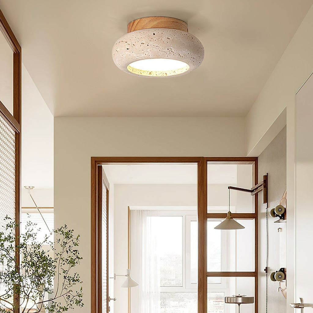Finverwren Travertine Ceiling Light-Moonnatur