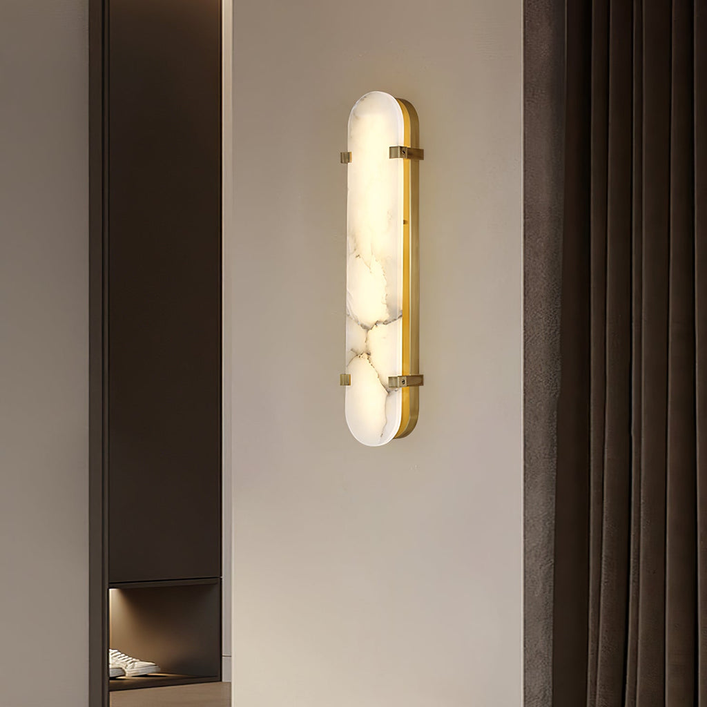 Whitenford Alabaster Wall Light-Moonnatur