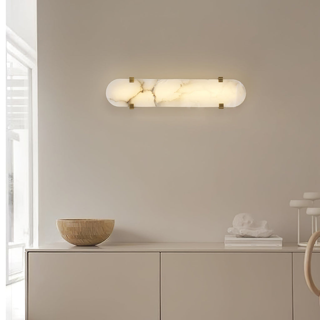 Whitenford Alabaster Wall Light-Moonnatur
