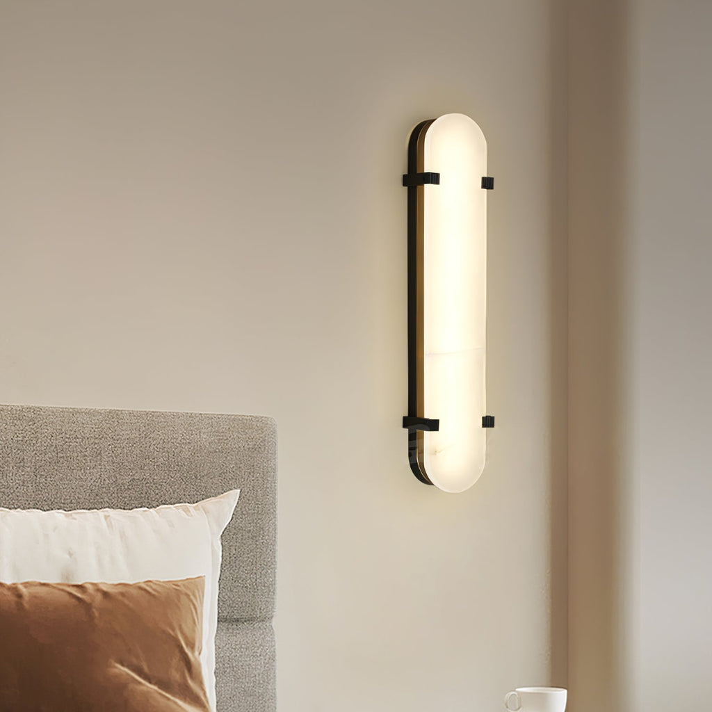 Whitenford Alabaster Wall Light-Moonnatur