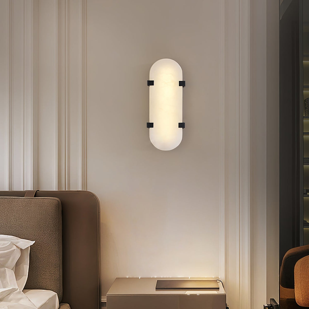 Whitenford Alabaster Wall Light-Moonnatur