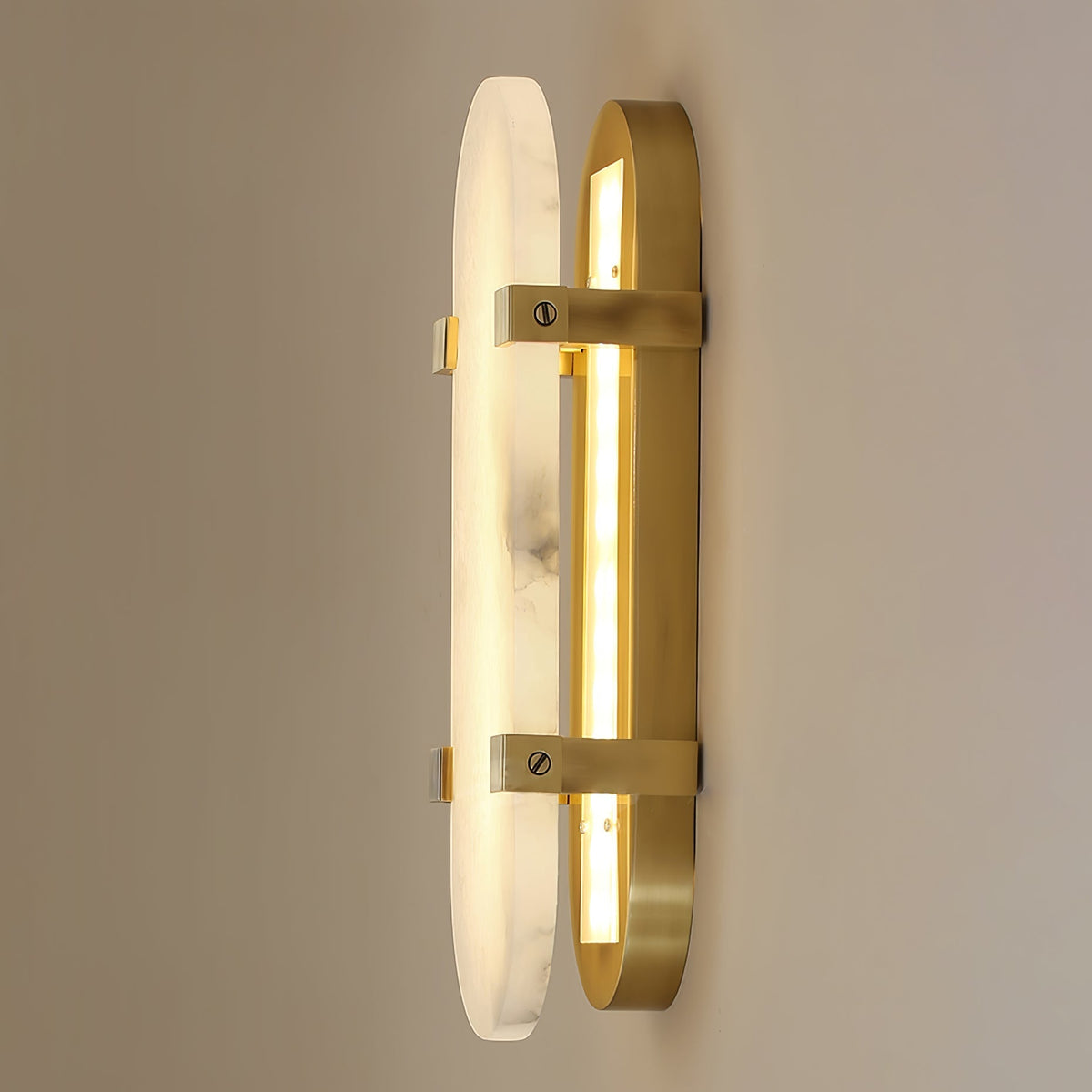 Whitenford Alabaster Wall Light-Moonnatur