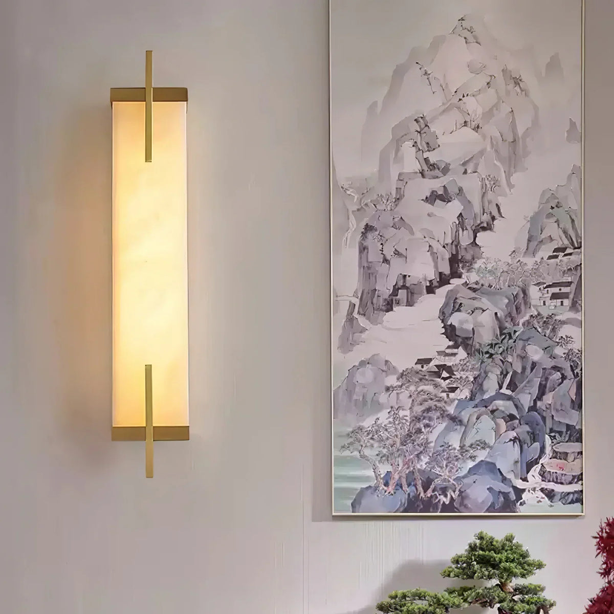 Deneloria Alabaster Wall Light-Moonnatur