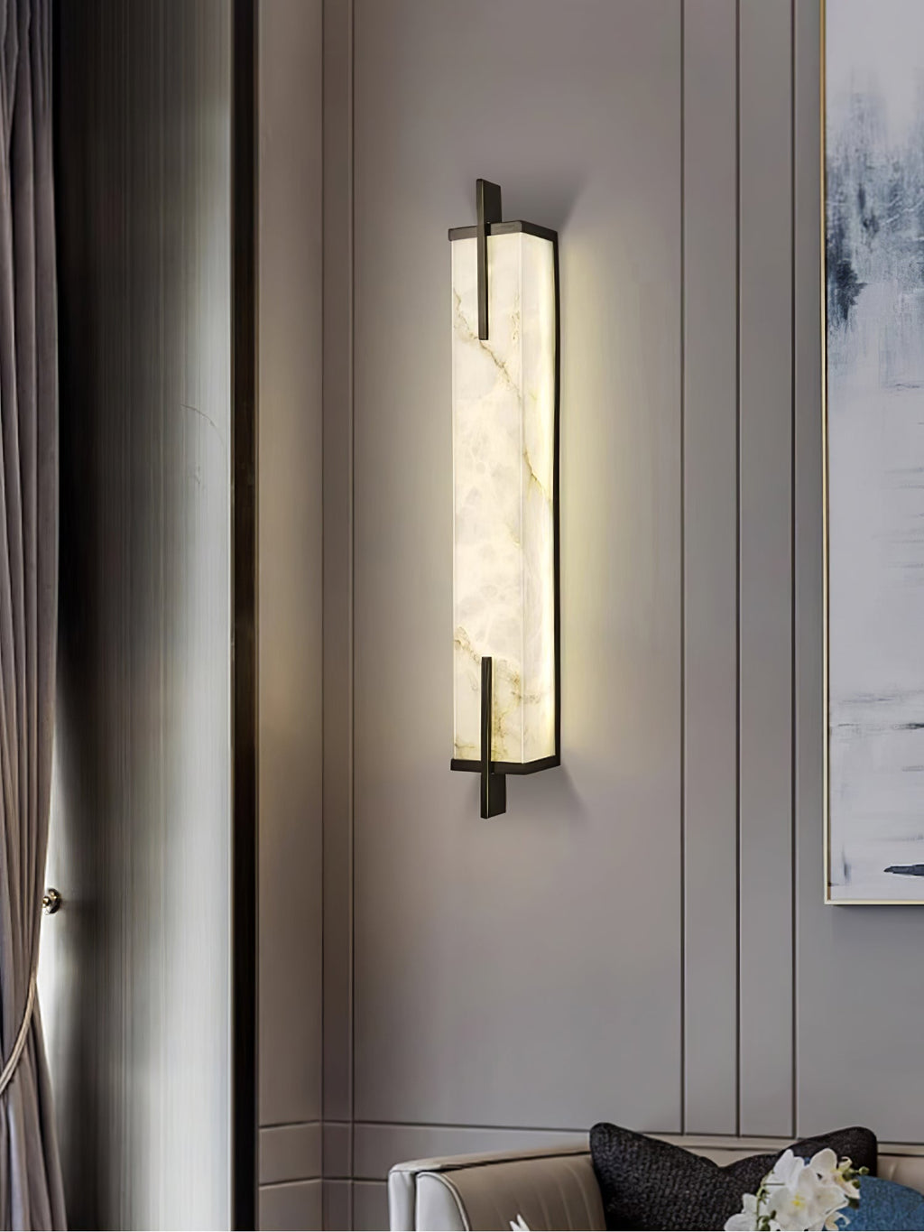 Farnelenelle Alabaster Wall Light-Moonnatur