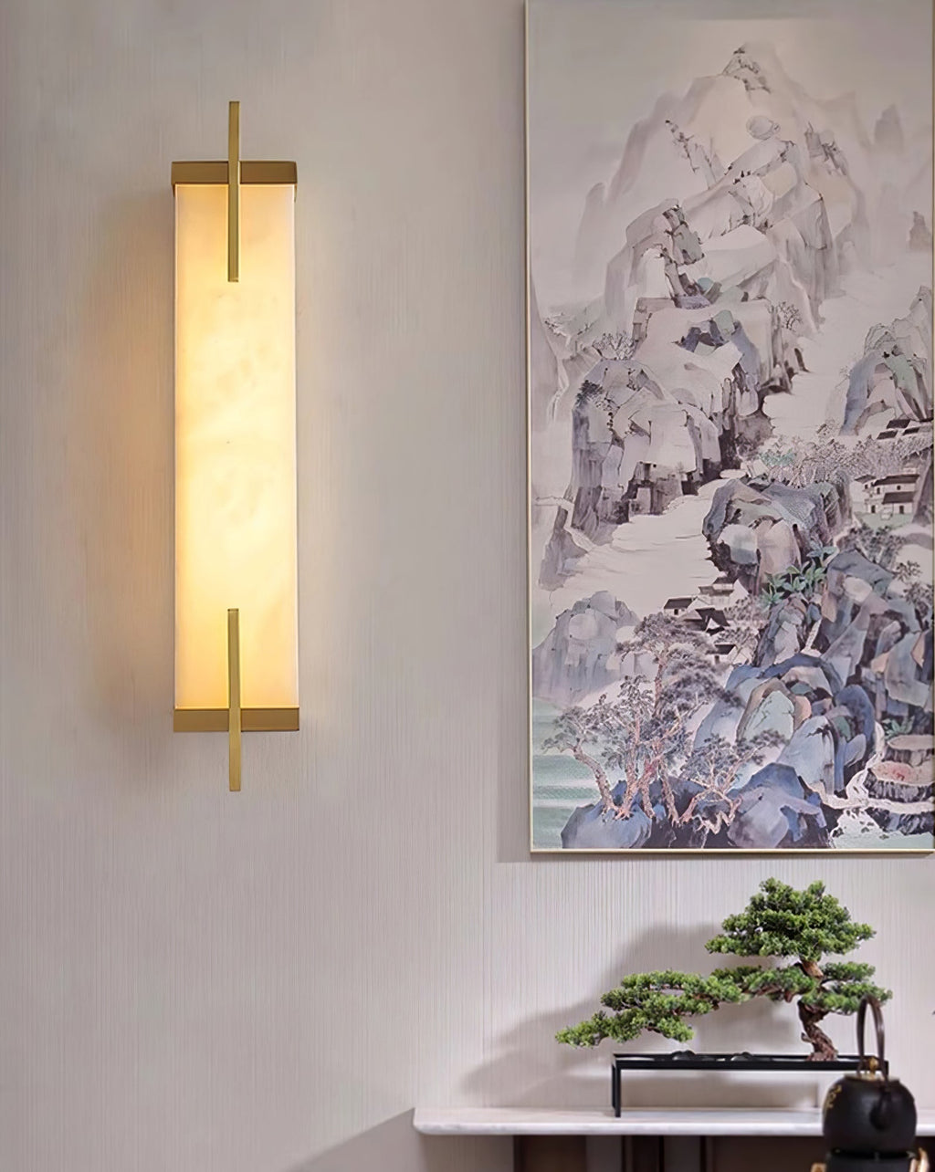 Farnelenelle Alabaster Wall Light-Moonnatur