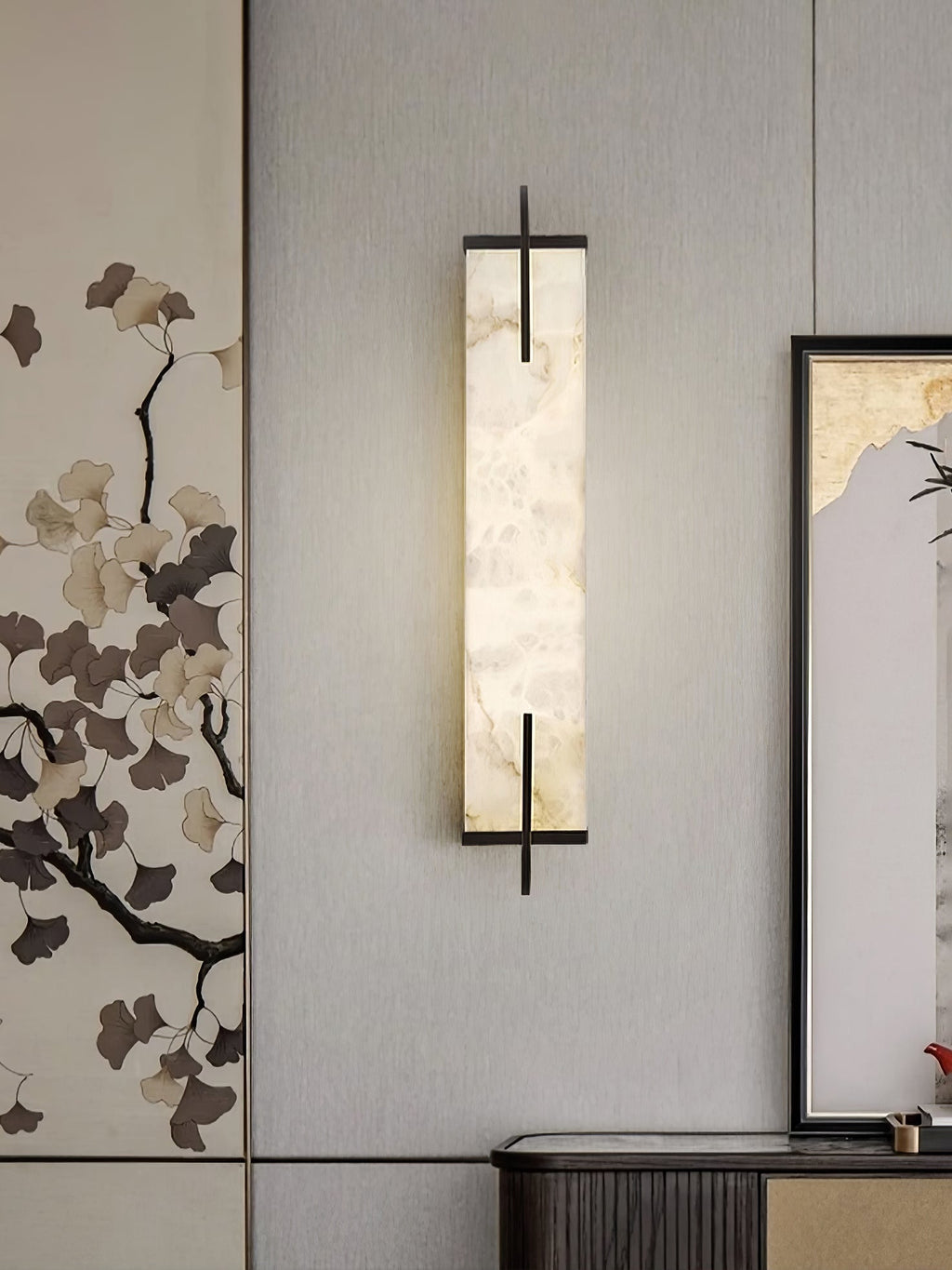 Farnelenelle Alabaster Wall Light-Moonnatur