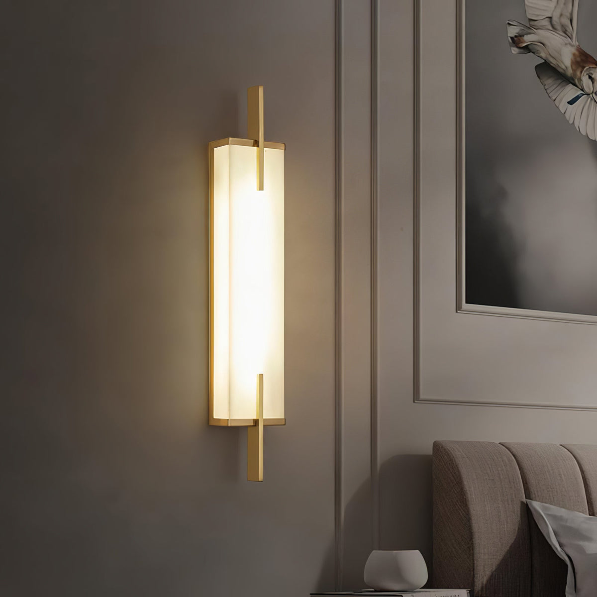 Farnelenelle Alabaster Wall Light-Moonnatur