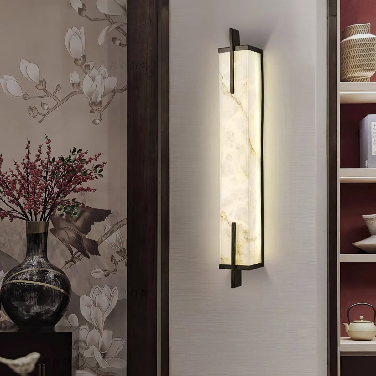 Farnelenelle Alabaster Wall Light-Moonnatur