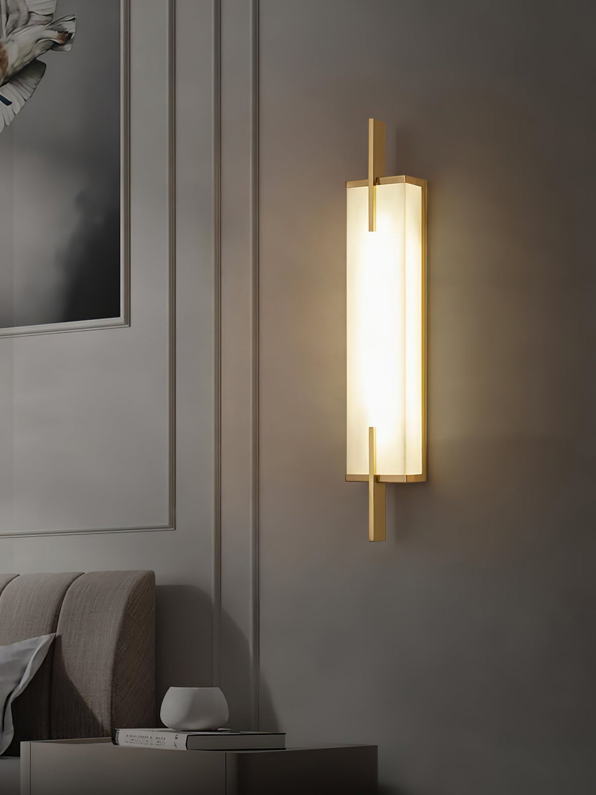 Farnelenelle Alabaster Wall Light-Moonnatur