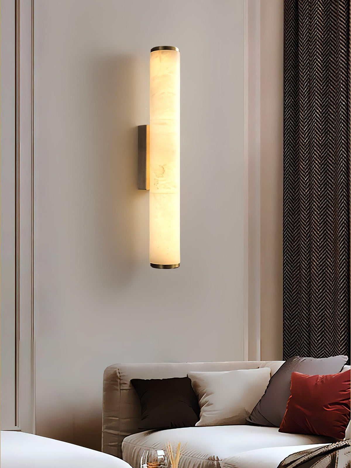Baldenden Alabaster Wall Light-Moonnatur