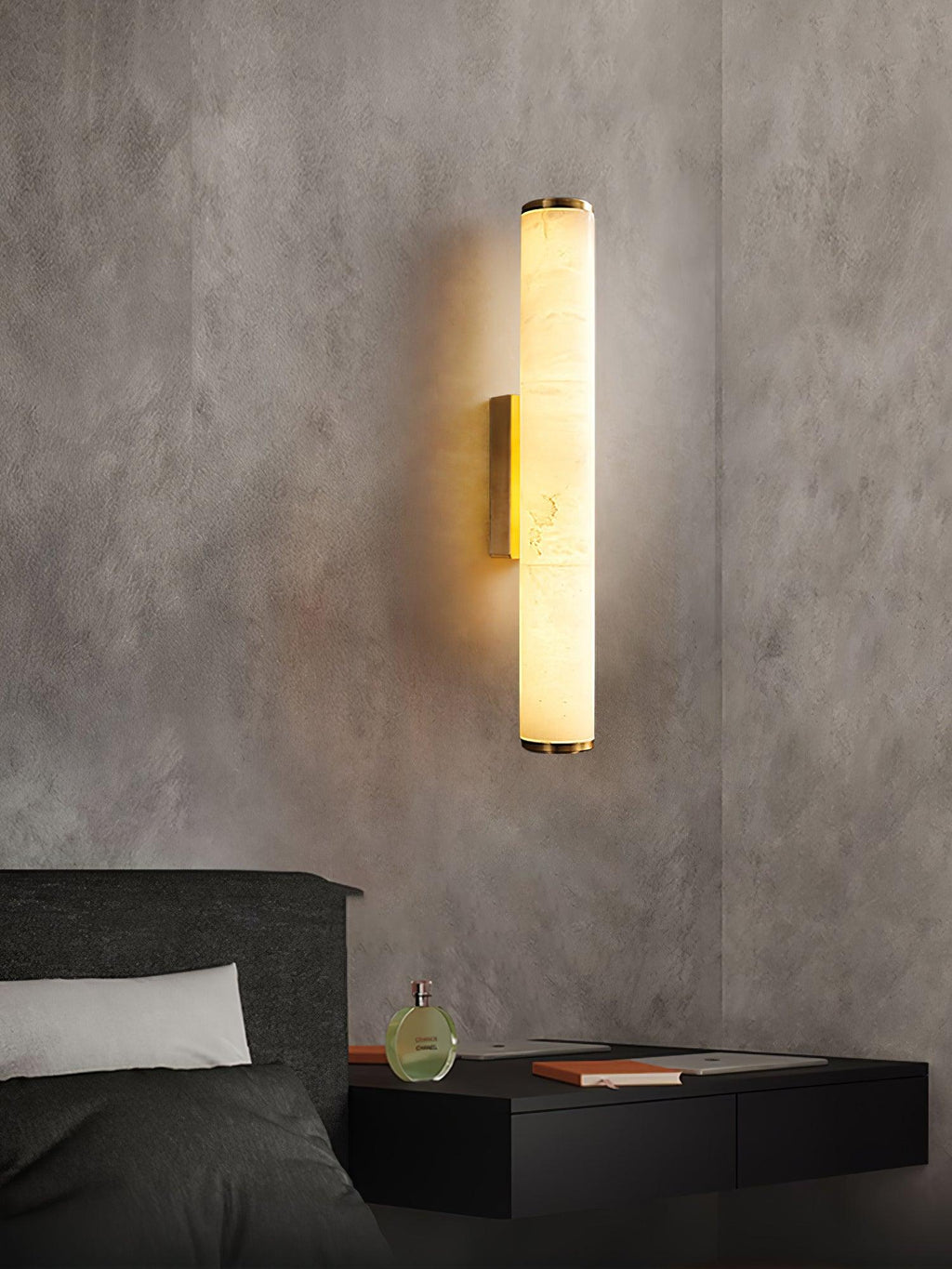 Baldenden Alabaster Wall Light-Moonnatur