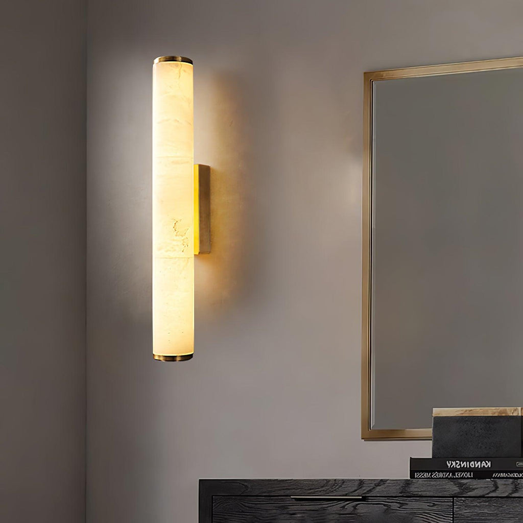 Baldenden Alabaster Wall Light-Moonnatur