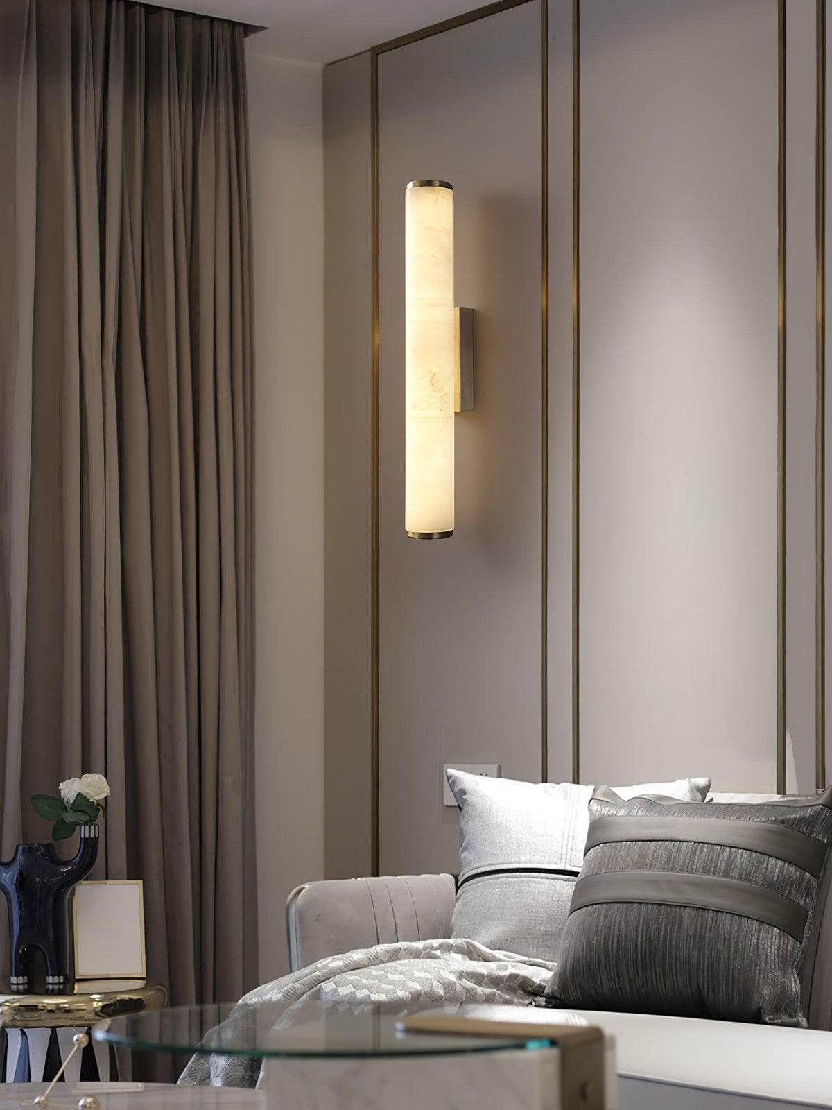 Baldenden Alabaster Wall Light-Moonnatur