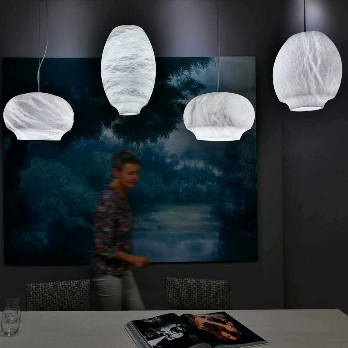 Avrendale Alabaster Pendant Light-Moonnatur