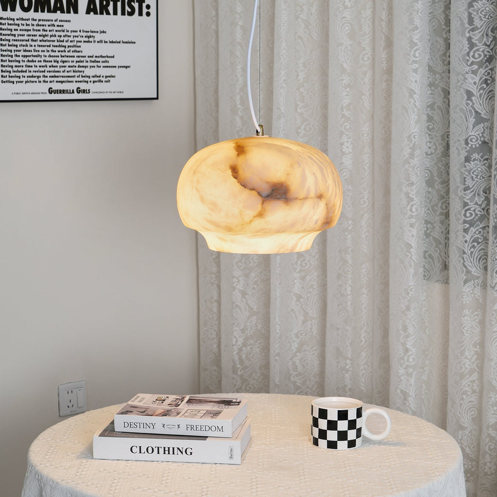 Avrendale Alabaster Pendant Light-Moonnatur