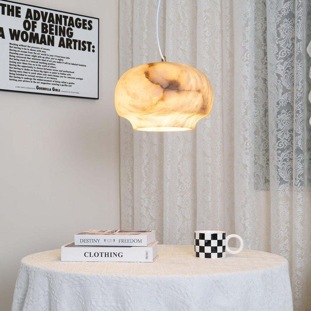 Avrendale Alabaster Pendant Light-Moonnatur