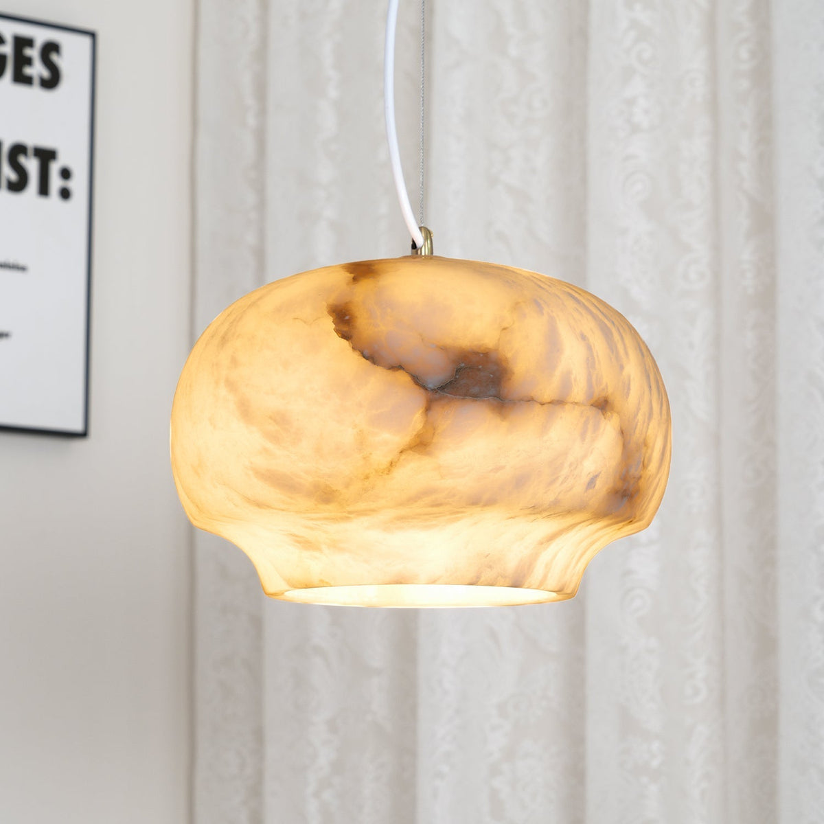 Avrendale Alabaster Pendant Light-Moonnatur