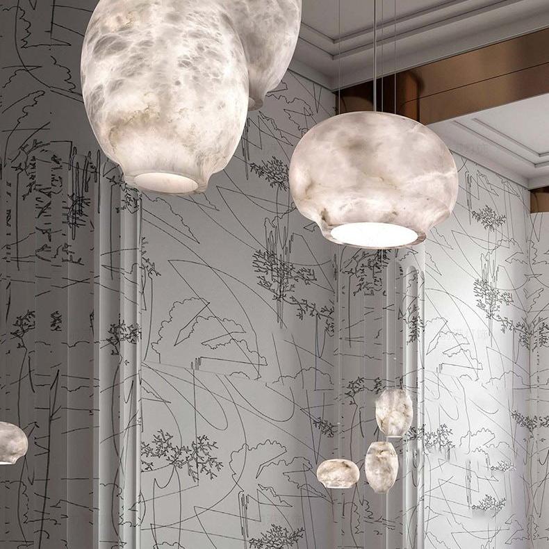Avrendale Alabaster Pendant Light-Moonnatur