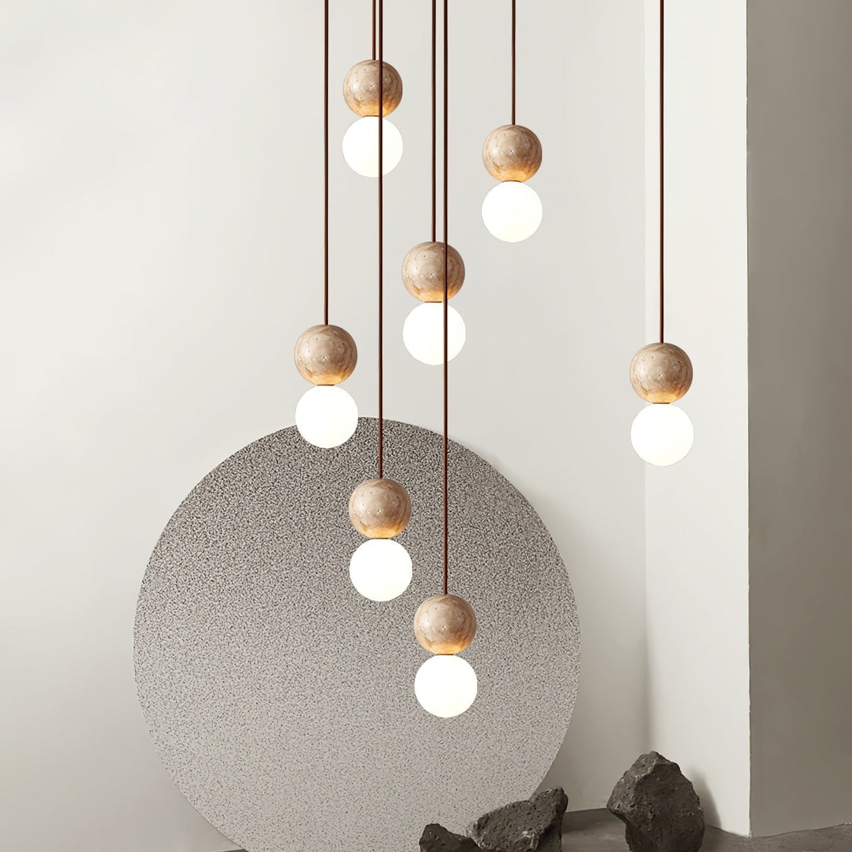 Yardenholm Travertine Pendant Light-Moonnatur
