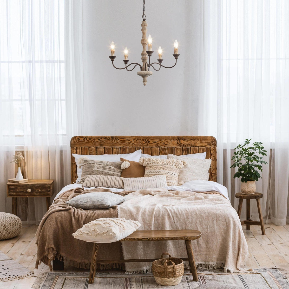 Maelaria Wood Chandelier-Moonnatur