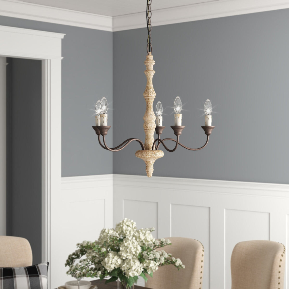 Maelaria Wood Chandelier-Moonnatur