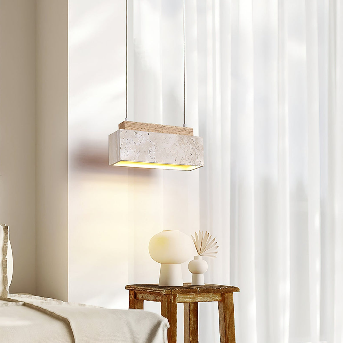 Norrelaria Travertine Pendant Light-Moonnatur