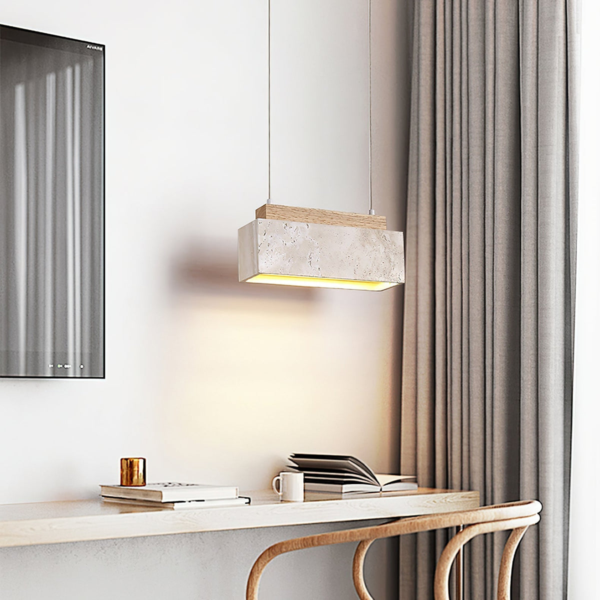Norrelaria Travertine Pendant Light-Moonnatur