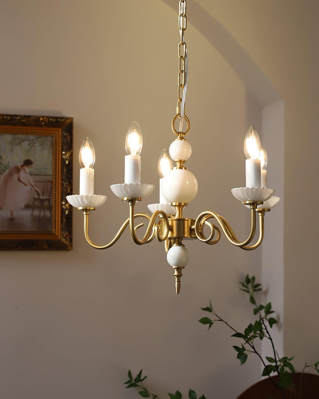 Odenwyn Brass Chandelier-Moonnatur