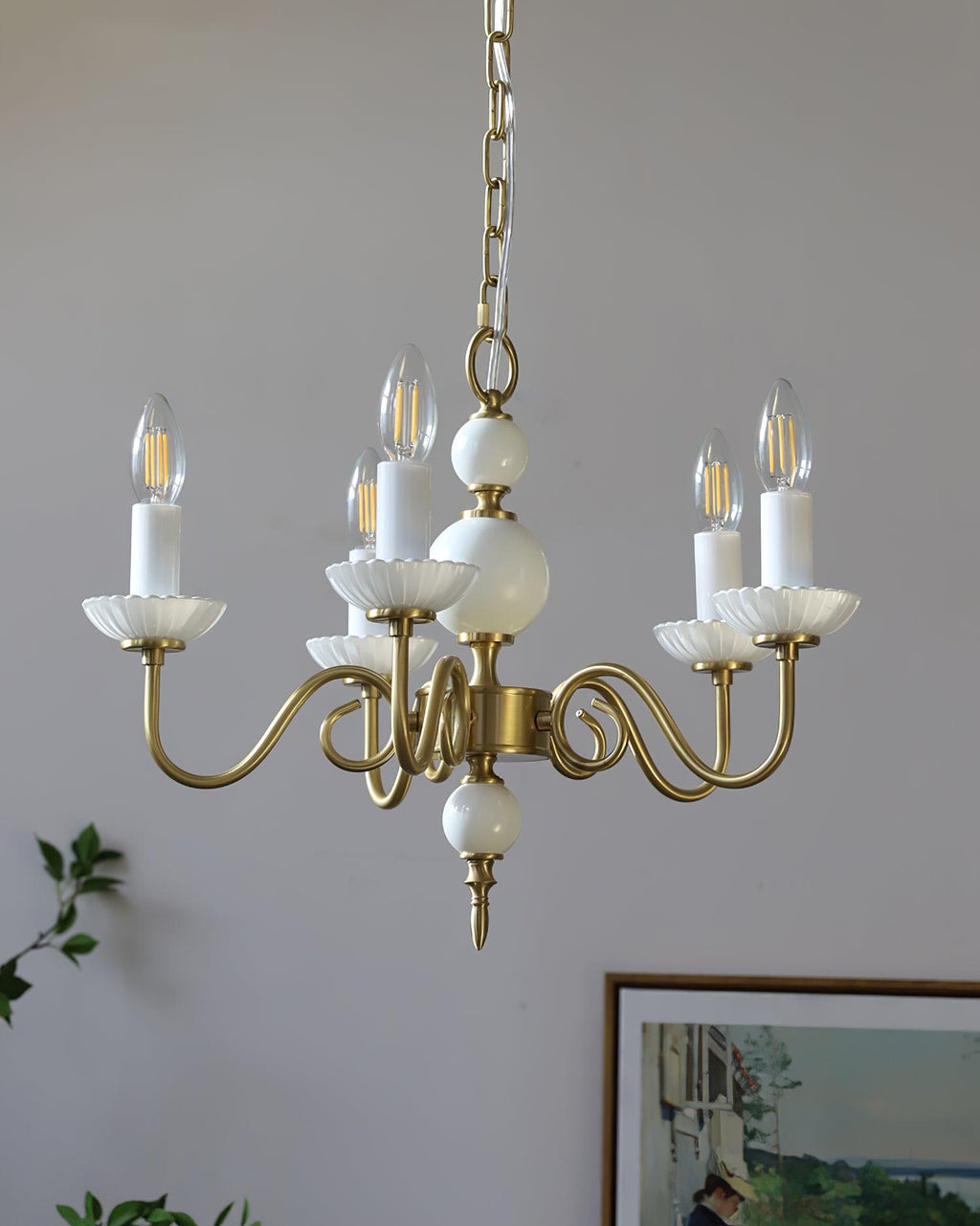 Odenwyn Brass Chandelier-Moonnatur