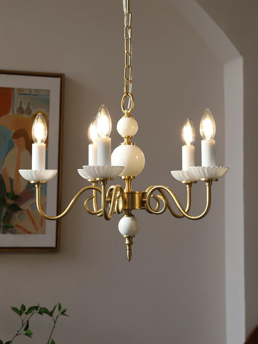 Odenwyn Brass Chandelier-Moonnatur