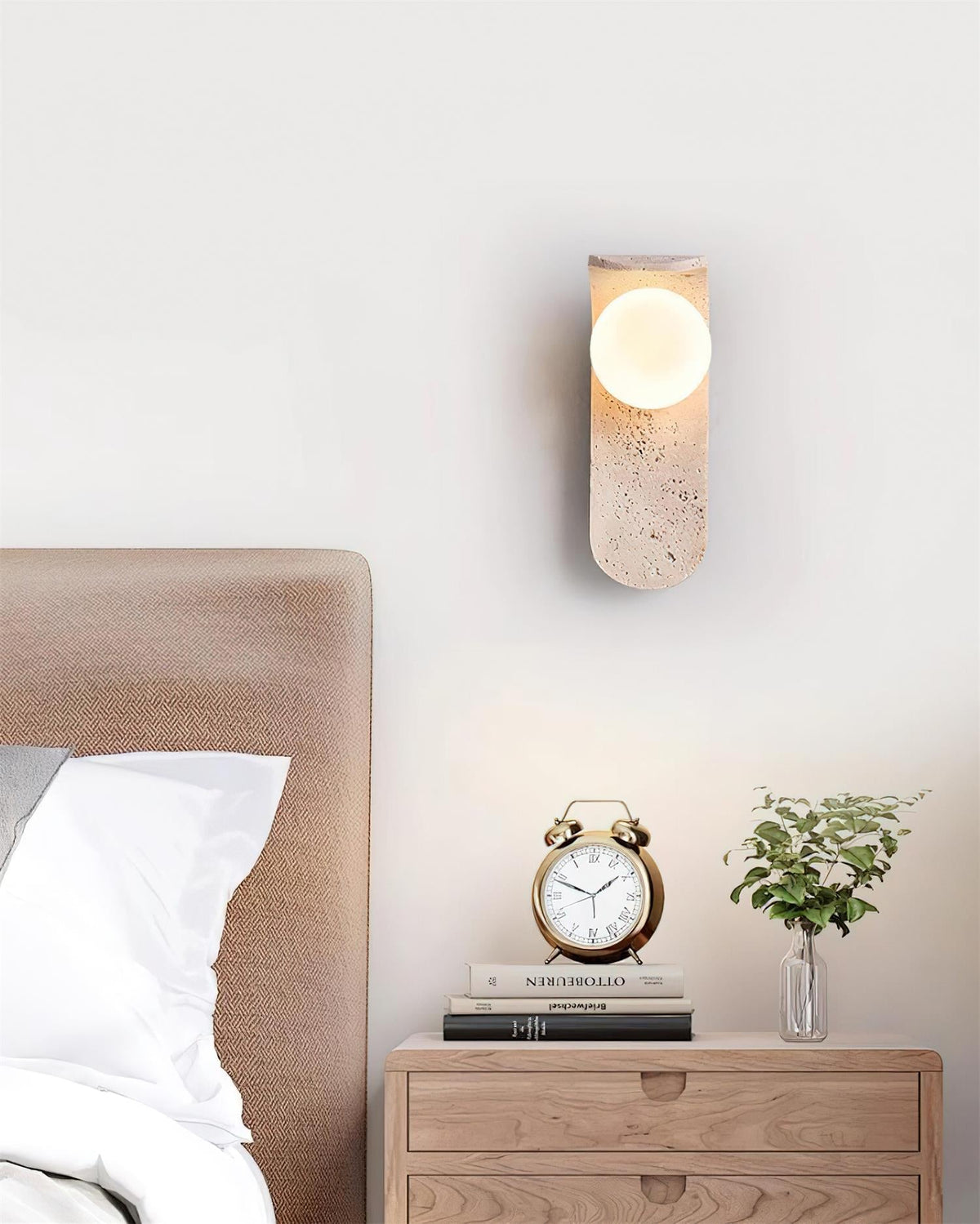 Beldenelia Travertine Wall Light-Moonnatur