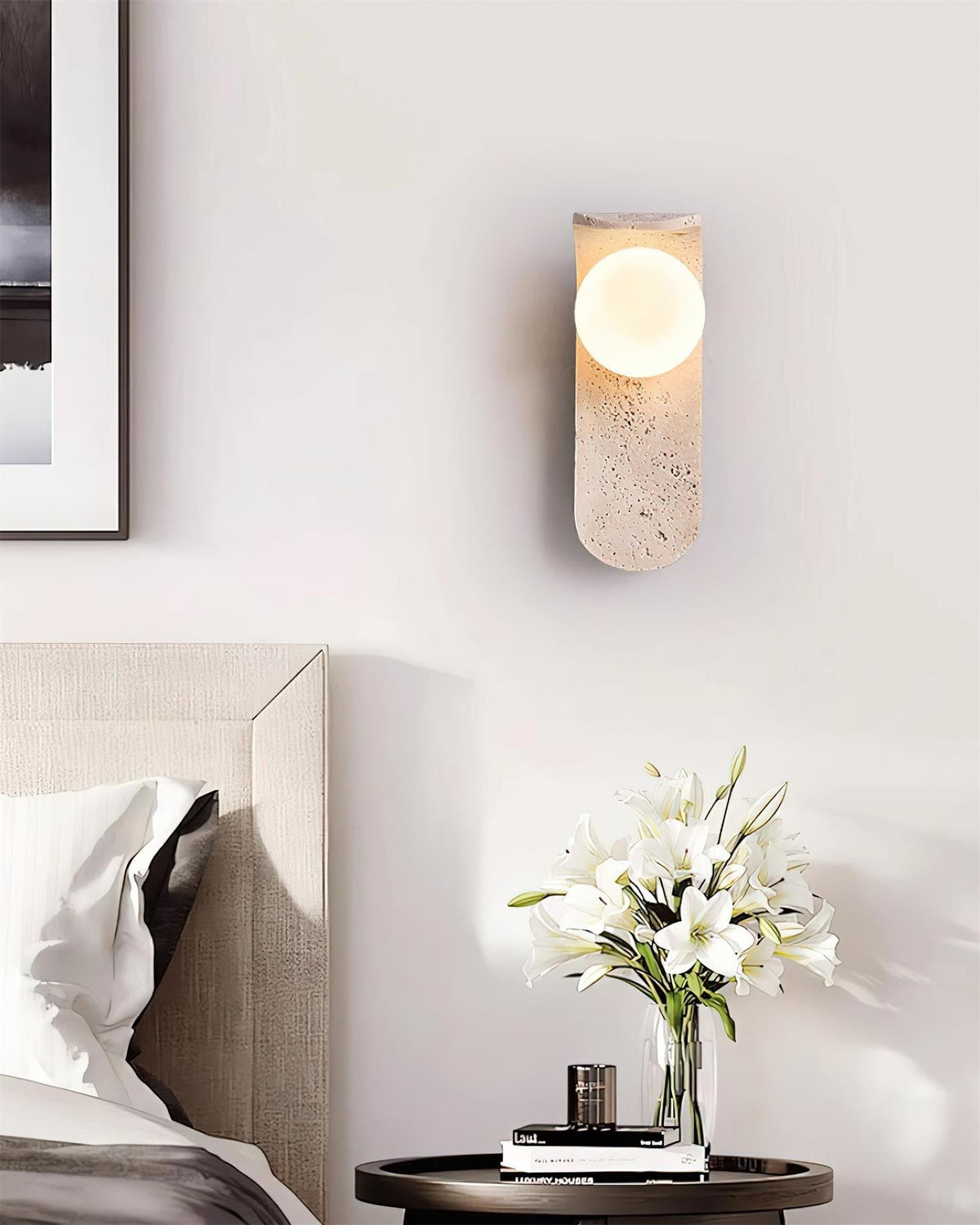 Beldenelia Travertine Wall Light-Moonnatur