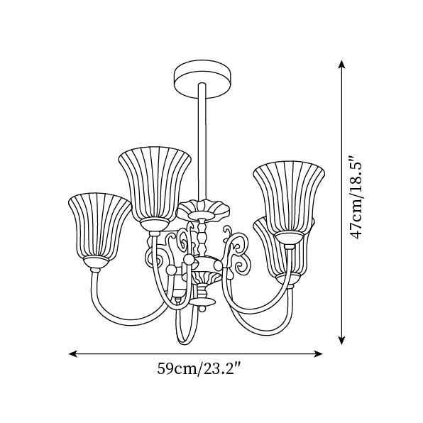 Cumberwynne Glass Chandelier-Moonnatur
