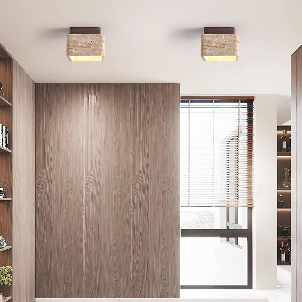 Elsenelis Travertine Ceiling Light-Moonnatur