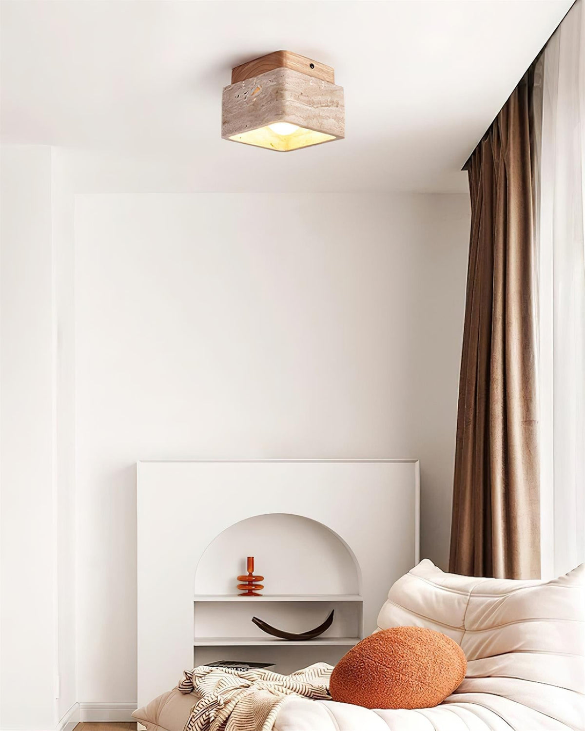 Elsenelis Travertine Ceiling Light-Moonnatur