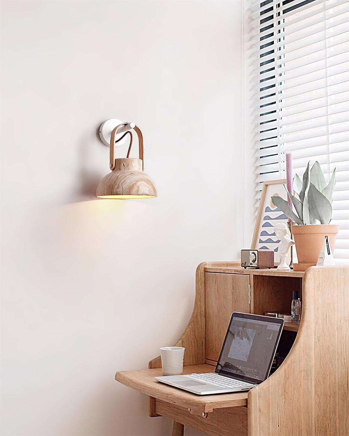 Tarnelwood Travertine Wall Light-Moonnatur