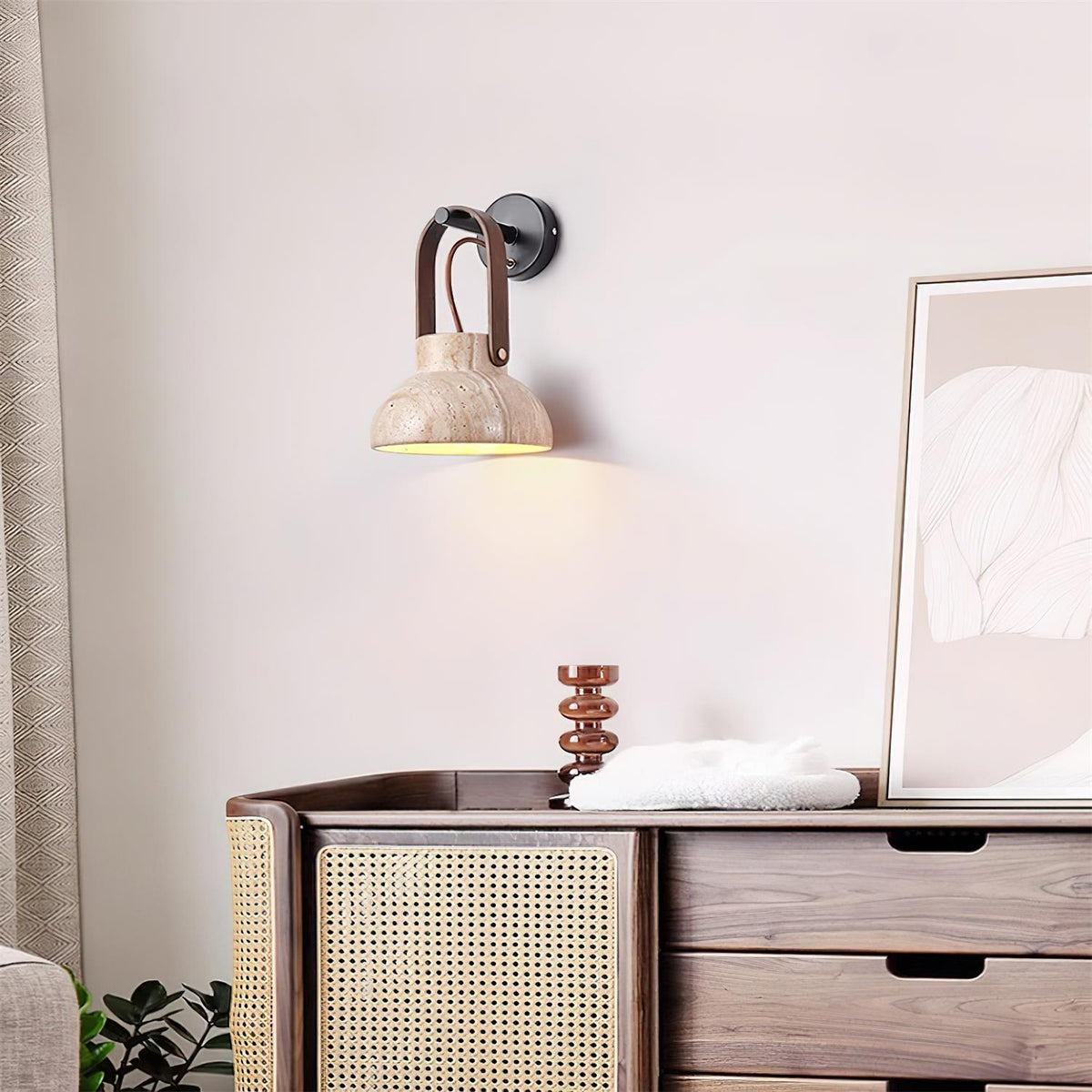 Tarnelwood Travertine Wall Light-Moonnatur
