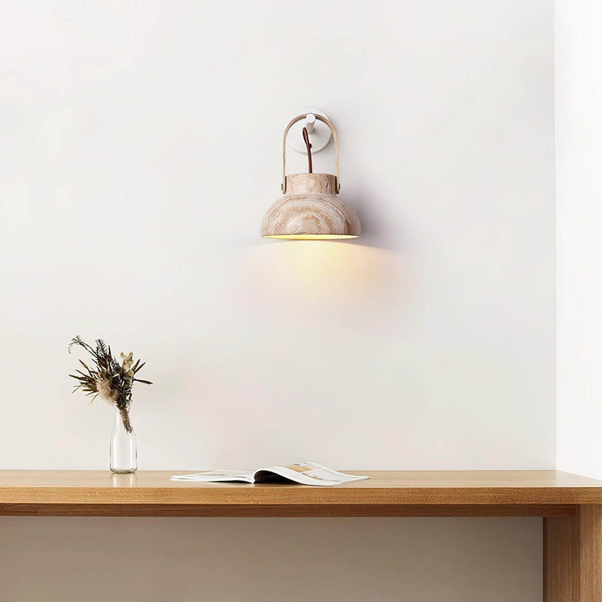 Tarnelwood Travertine Wall Light-Moonnatur