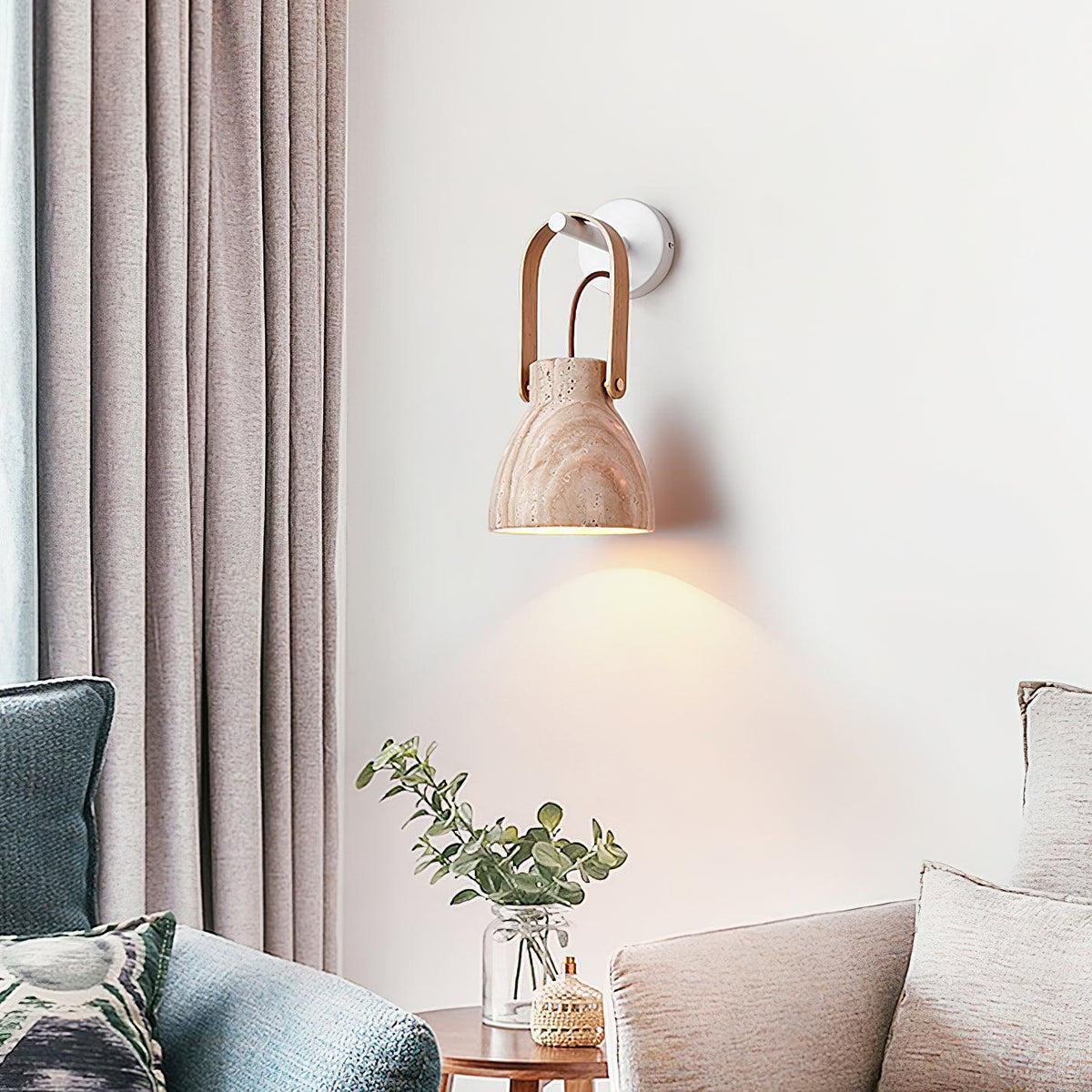 Tarnelwood Travertine Wall Light-Moonnatur