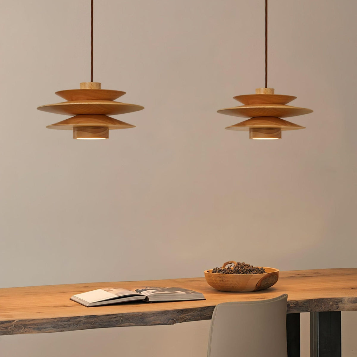 Rivenaria Wood Pendant Light-Moonnatur