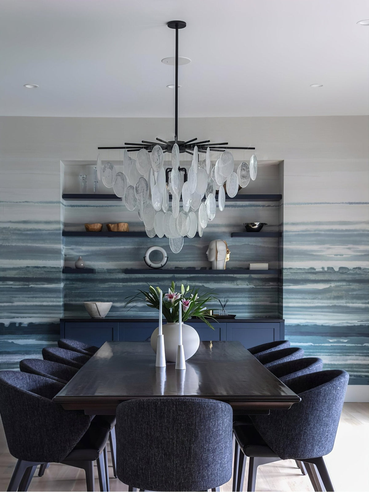 Zelvenheath Glass Chandelier-Moonnatur