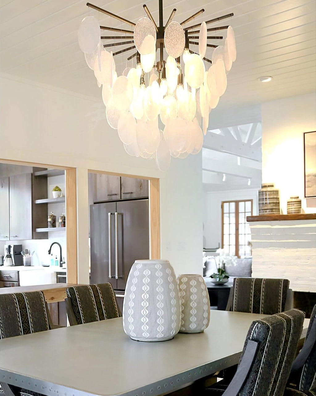 Zelvenheath Glass Chandelier-Moonnatur