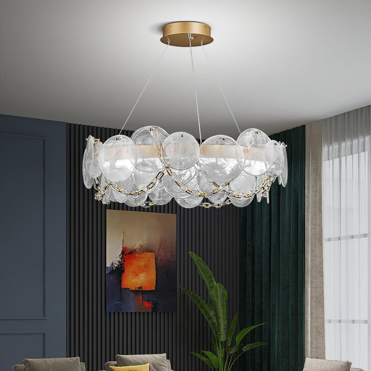Wenrelmere Glass Chandelier-Moonnatur
